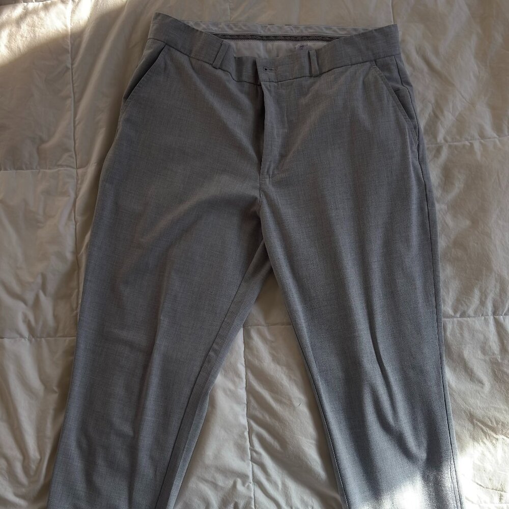 State and Liberty Athletic Fit Suit Pants - Lightweight Heathered Light Grey